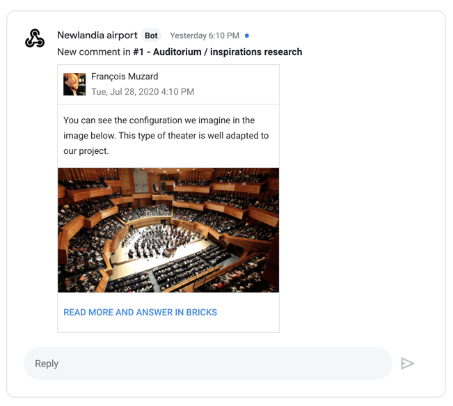 Example of synchronisation of a topic